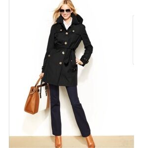 Michael Kors hooded trench coat .